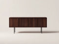Credenza in legno 175×40×76 cm - marrone scuro - frontale scanalato contemporaneo