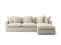 Divano angolare in tessuto 286×172×76 cm - crema - chaise integrata