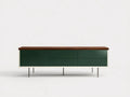 Credenza Sala Da Pranzo in legno e metallo 190×45×78 cm - verde scuro/marrone - design moderno