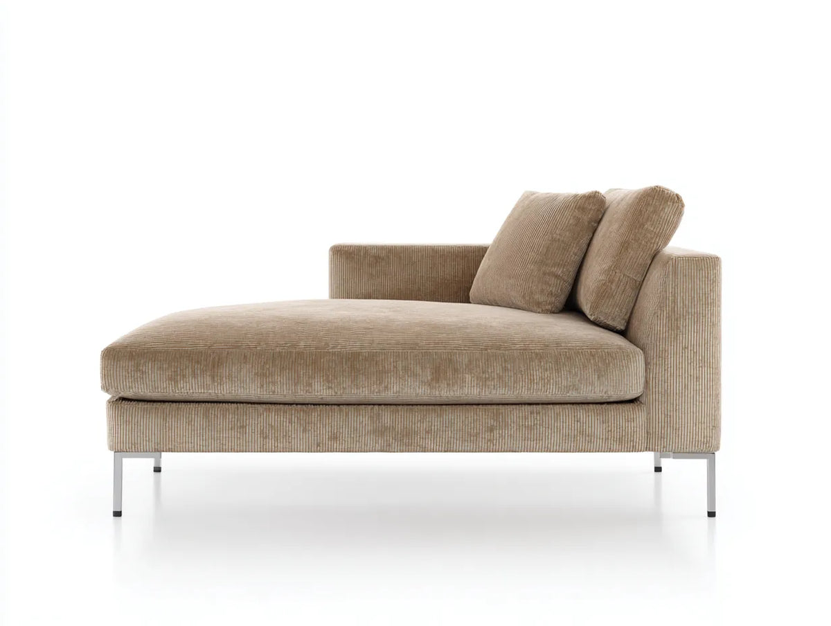 Poltrona relax in tessuto beige 180×86×80 cm - beige - design contemporaneo
