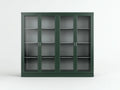 Credenza Sala Da Pranzo in metallo e vetro 160×40×150 cm - verde scuro - design moderno