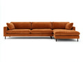 Divano Soggiorno con chaise longue in tessuto 300×165×84 cm - arancione - stile contemporaneo