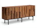 Credenza Sala Da Pranzo in legno e metallo 185×43×80 cm - marrone/nero - stile contemporaneo