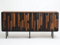 Credenza Sala Da Pranzo in legno e metallo 180×42×82 cm - marrone/nero - design industriale