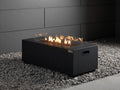 Stufa da esterno in metallo nero 120×60×45 cm - nero - braciere moderno per terrazza