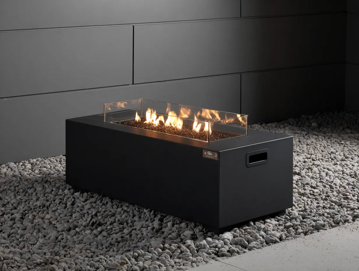 Stufa da esterno in metallo nero 120×60×45 cm - nero - braciere moderno per terrazza