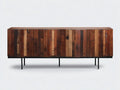 Credenza in legno 200×43×82 cm - marrone e nero - stile rustico contemporaneo