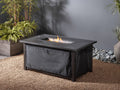 Stufa all'aperto in metallo 100×70×62 cm - nero - stile contemporaneo con fiamma lineare