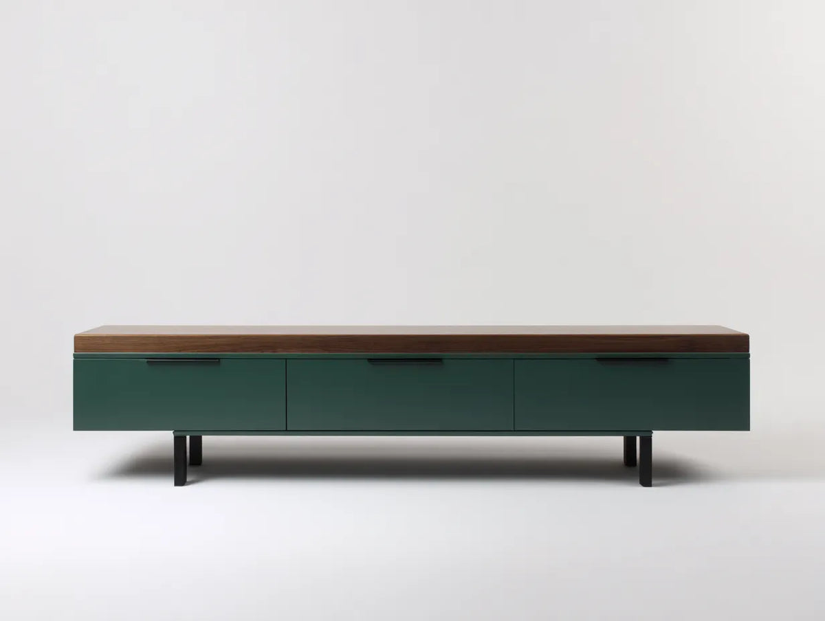 Credenza in legno 190×44×62 cm - verde scuro e marrone - stile moderno