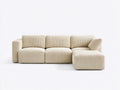 Divano angolare in tessuto a coste 278×170×74 cm - beige - chaise integrata