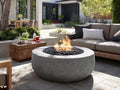 Stufa da esterno in cemento 90×90×35 cm - grigio - braciere rotondo per terrazza