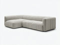 Divano Soggiorno angolare in tessuto 285×175×72 cm - grigio chiaro - design moderno