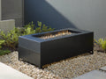 Stufa da terrazza in metallo nero 110×55×42 cm - nero - camino esterno contemporaneo