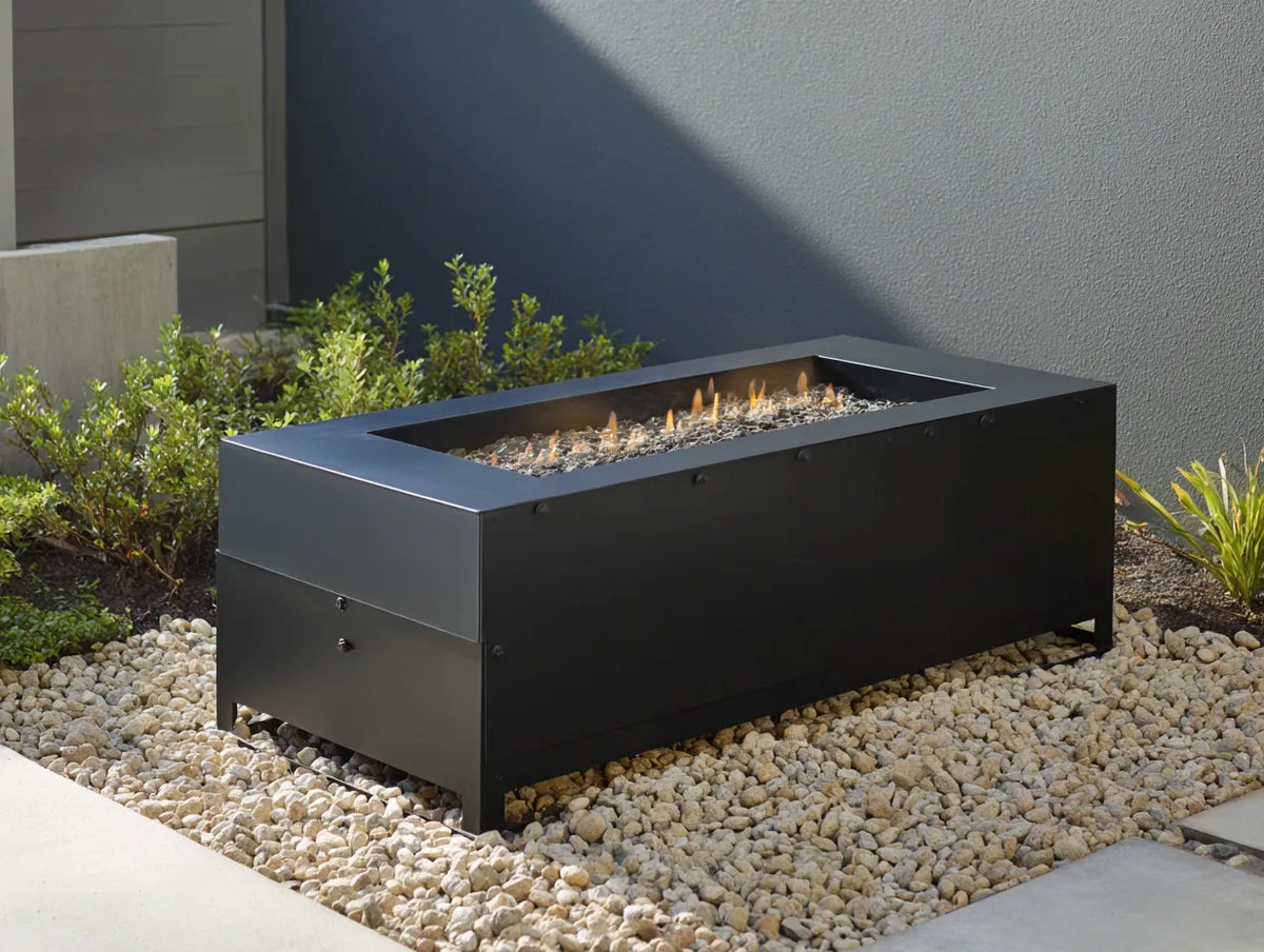 Stufa da terrazza in metallo nero 110×55×42 cm - nero - camino esterno contemporaneo