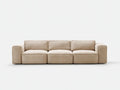 Divano lineare in tessuto a coste 252×96×73 cm - beige - tre posti